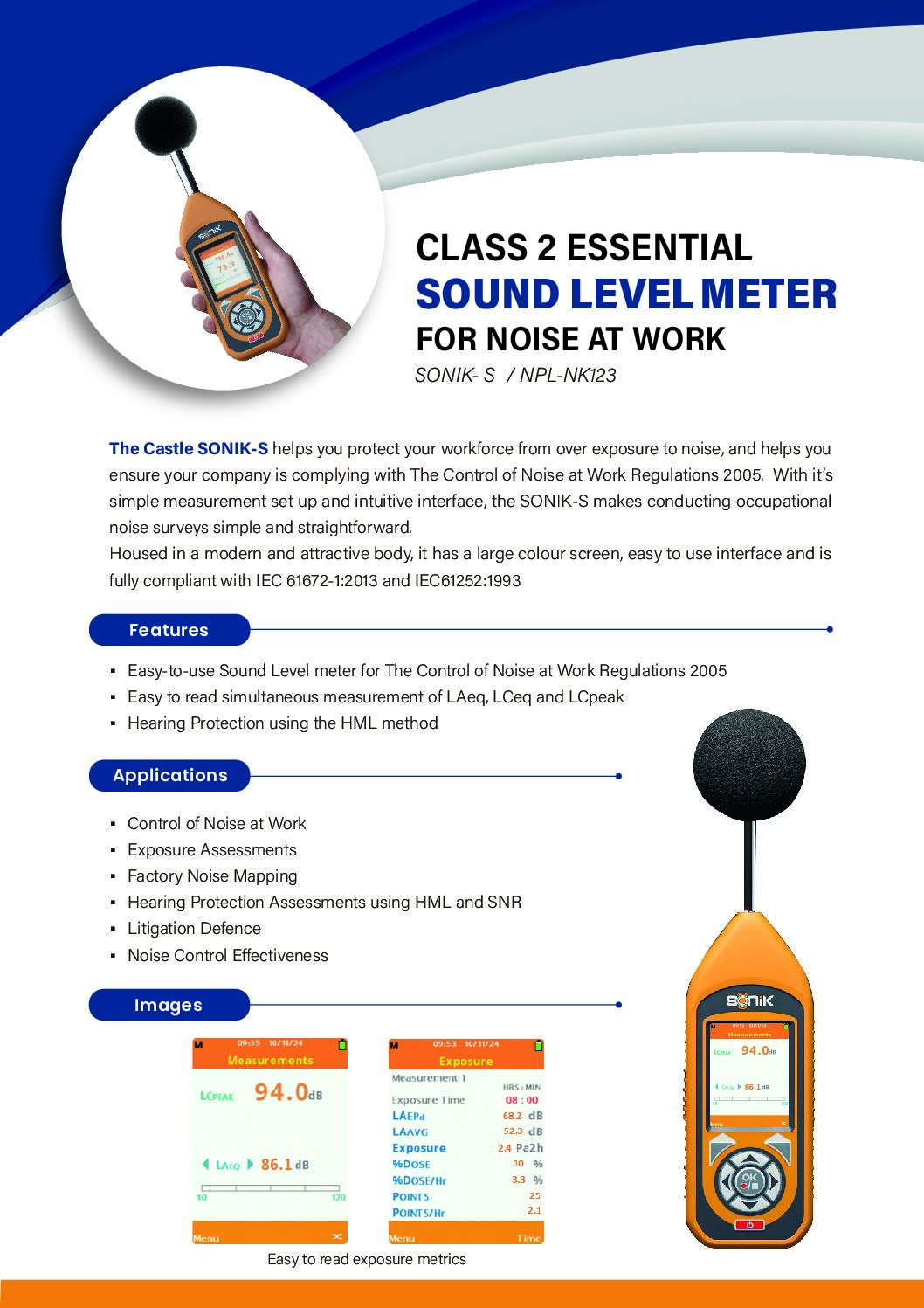 Class 2 Essential Sound Level Meter for Noise at Work