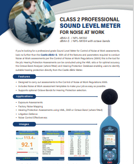 Class 2 Professional Sound Level Meter for Noise at Work