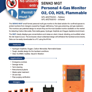 Personal 4 Gas Monitor O2, CO, H2S, Flammable