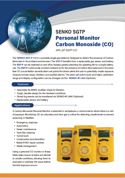 Personal Monitor Carbon Monoxide (CO)
